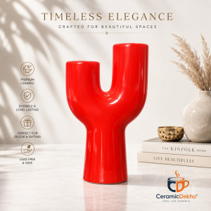 CeramicDekho™ Aura Vase – Modern Ceramic Decorative Flower Vase